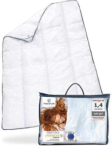 Bettdecke 140x220, Ganzjahresdecke mit OptiSleep®-Technologie, Flauschige Steppdecke AERO ActiveClima, Kuschelige Winterdecke / Sommerdecke mit Ventilations & Klimazonen, Ideale Hygiene für Allergiker