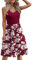Zeagoo Abito estivo da donna, senza maniche, casual, linea ad A, floreale, girocollo, con tasche, Viola floreale., XL