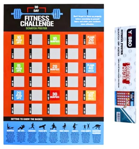 Diabolical DP1358 30 Tage Fitness Challenge Poster - Fitness Geschenke für Frauen, Gym Freak Geschenke, Workout Poster, Gym Geschenke für Frauen