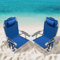 PASAMIC Strandkörbe aus Aluminium, 5 Positionen, Marineblau, 2 Stück