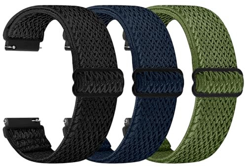 Janpso Correas de 20mm compatible con Amazfit GTS/GTS 2(2Mini)/GTS 3/GTS 4 Mini/Active/Active 2, Bip 3/3 Pro, Bip S Lite/Bip U Pro, pulsera deportiva de nailon elástico suave para mujeres y hombres