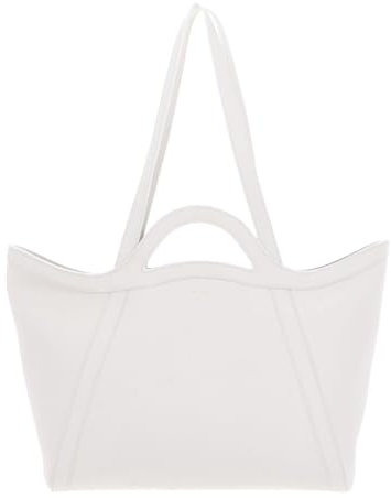 Coccinelle Leder Schultertasche Shopper Amalia Handbag Grained Leather Blanco weiß
