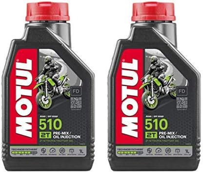 Motul 104028 510 2T Huile pour Moto à Moteur 2 Temps 1 L (Lot de 2)