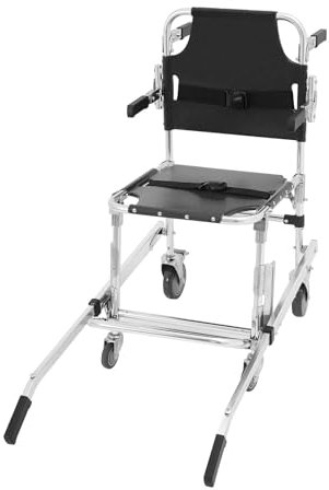 Silla de escalera Silla de emergencia portátil Silla de evacuación con 4 ruedas 2 frenos Silla de rescate plegable para pacientes ancianos Heridos Silla de ruedas plegable para escaleras Transporte