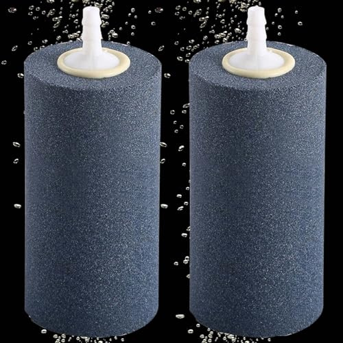 GBKDQQ Luftstein für Aquarium, 2 Stück 10 cm Großer Luftblasen Diffusor Airstones, 4mm / 6mm Schlauch Anschließbar, Aquarium Sprudelstein, Sauerstoffstein Sprudler für Teich und Aquarium Fischbecken
