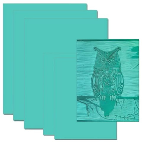 Juego de 6 placas de impresión de lino de goma suave, doble cara, bloque de lino suave fácil de tallar, placas de impresión de lino de goma para grabar, para tallar, sellos, manualidades (3 hojas A5 +