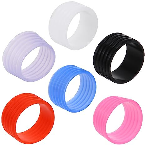 OHPHCALL 6Stücke Silikon Schlägergriffringe Griffband für Tennis Badminton Wiederverwendbar und Schützt Overgrips Passt für Verschiedene Sportgeräte