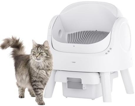PetPivot Self-Cleaning Cat Litter Box, Open-Top Litter Box with Safety Sensing