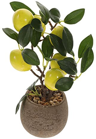 Arbre Artificiel Citronnier Pot Décoration Réaliste pour Maison Bureau Événements Faux Bonsai Fruits Simulés pour Salon Cuisine Mariage