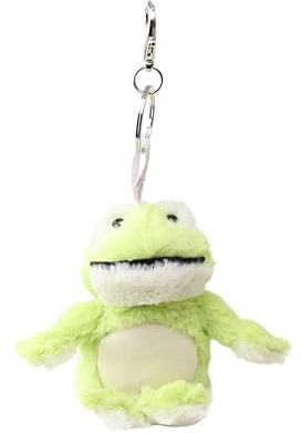 Warmies Frog Bag Charm with Microfiber Screen Cleaner, 21cm French Lavender Scented Handbag Accessory with Screen Wiper for Phones, Laptops and Tablets