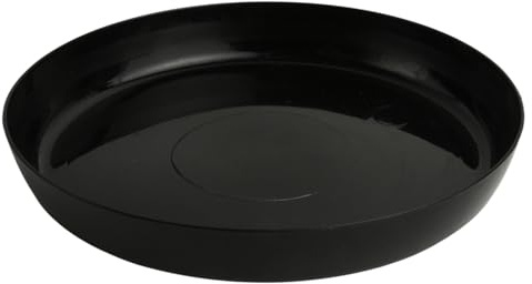 Premium Glossy Flower Pot Saucer – Water-Resistant Plant Trays to Protect Furniture & Floors – Multiple Sizes & Colors for Indoor & Outdoor Plants (Black, 23.8cm)