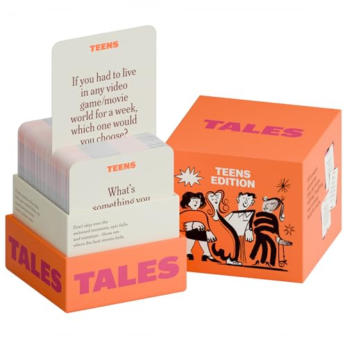 TALES Conversation Cards, Teens Edition 150 Count, Fun Family Games for Teens, Perfect for Dinners, Road Trips, Classrooms & Game Nights, Gifts & Gatherings, Conversation Starters to Spark Creativity