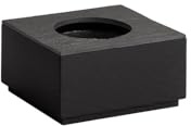 APS 14170 GN 1/6 Kühlbox -VALO-, 17,6 x 16,2 cm, H: 9 cm, Box aus Eichenholz, schwarz, Kühlakku aus PE, Einsatz aus EPP, Naturschieferplatte mit, Ausschnitt Ø 10,5 cm