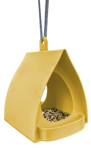 shjxi Vogelhaus-Futterstation – dekorativer offener Design-Aufhänger | Hüttenform zum Aufhängen für Wildvögel – für Garten, Winter, Balkon, Kolibri-Beobachtung