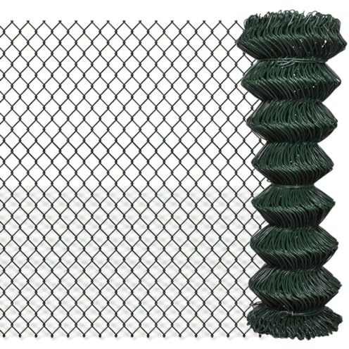 QJBSAVVA Maschendrahtzaun 1,25 x 15 m Grün 2,6 mm Draht PVC wetterfest, pflegeleichter Gartenzaun & Hühnerzaun, UV-stabile Ummantelung, praktisch für Zuhause Hof Garten Camping