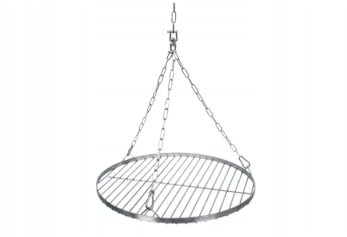 FEINZ Grillrost Edelstahl Ø 800 mm mit Kette | Dreibein Grill, Feuerrost, Rund, höhenverstellbar, Kurbel, Schwenkgrill, Feuerstelle, Lagerfeuer, Outdoor, Garten