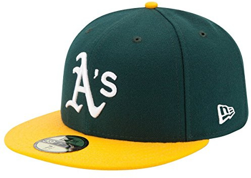 New Era Acperf 59Fifty Cap Oakland Athletics Grün Gelb, Size:7 1/8