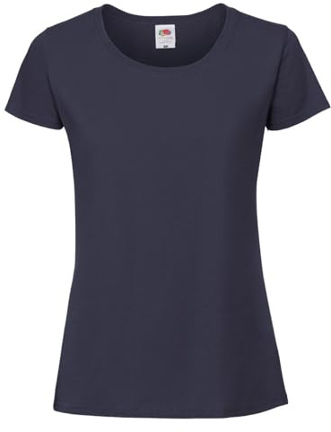Fruit of the Loom Ladies Iconic T-Shirt Größe S - XXL, Größe:L, Farbe:deep Navy