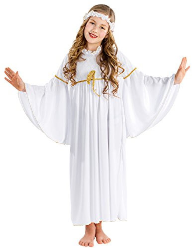 tectake dressforfun Mädchenkostüm Weihnachtsengelchen mit Trompetenärmeln und elastischem Haarband (3-5 Jahre | Nr. 300426)