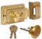 Unibos Rim Night Latch Silver Locking for Door Garden Gate Shed with Spare Keys