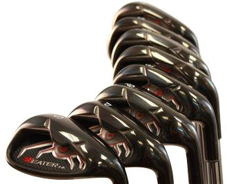Heater 3.0 Series Black Plasma Golf Iron Set +2 inch Over XL Big & Tall Men's 8-Piece Set (4-PW, SW) Right Handed Regular Flex R Flex Club (Tall 6'3+ / +2 Over) with Jumbo Black Pro Velvet Grip