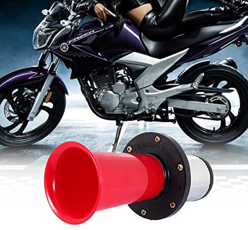 Qiilu 110DB Horn, 12 V 110DB Auto Auto Lkw Antike Vintage Alten Stil Horn Sirene AHH OOO GAH AHOOGA OOGA(Rot)