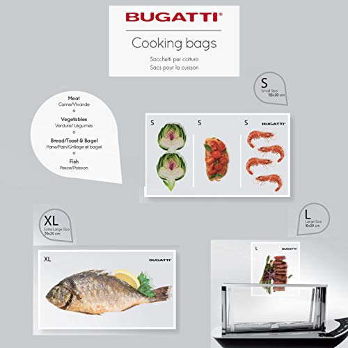 BUGATTI, NOUN, 8er-Set Kochbeutel, Antihaft-Material, Beständig gegen hohe Temperaturen bis 275 °, Verschiedene Größen, Originalzubehör