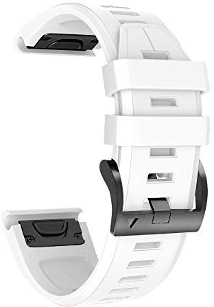 Armband für Garmin Fenix 5X /Fenix 5X Plus/Fenix 6X /Fenix 6X Pro/Fenix 7X /Fenix 3 /Fenix 3 HR, 26mm Breite Silikon Quick-Fit Uhrenarmband für Garmin, Mehrfache Farben (Weiss)