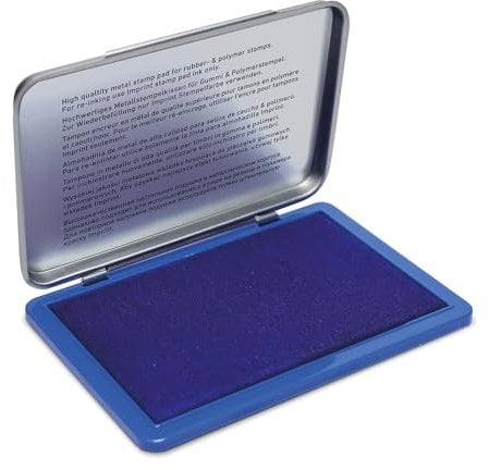 Imprint Handstempelkissen 9072M für den täglichen Bedarf zu Hause und im Büro – 1 Stempelkissen blau, robuster Metalldeckel, wasserbasierte Tinte, Größe 11 x 7 cm, optimal für Handstempel geeignet