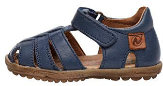 Naturino SEE-Sandalias de piel semicerradas, Azul marino 35