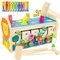 Symiu Baby Spielzeug ab 1 Jahr Motorikwürfel Holzspielzeug Hammerspiel 3 IN 1 Kinder Spielzeug Xylophon Labyrinth Musikinstrumente Geschenk für Kinder Ab 1 2 3 Jahre Junge Mädchen
