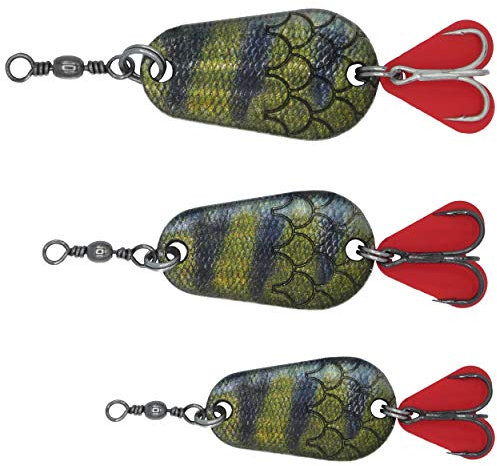 Paradox Fishing Blinker Set (3 Stück) 6g/10g/16g I Hechtköder Hecht Blinker Hecht Zander Köder Hecht Köder Barsch Köder I Spinner Angelköder Jigspinner - Blinker Angeln (Barsch 2)
