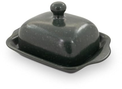 Bunzlauer Keramik Butterdose Butterglocke Butterbehälter rechteckig für 250g (1 Stück Butter) 20x10,5x10,5 cm verschiedene Muster (Dekor ZIELON, 250 g)