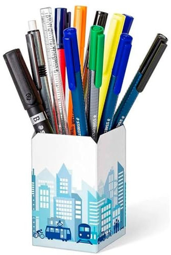 STAEDTLER Schreibset triplus multi set, enthält Kugelschreiber, Druckbleistift, verschiedene Marker und Lineal, 12 ausgewählte Schreibgeräte im handlichen Karton Köcher, 34 CPR12