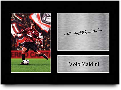 HWC Trading A4 Paolo Maldini, Milan, gedrucktes Autogramm für Fans und Fans – A4