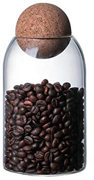 afdg Bocaux de Stockage en Verre, Bocal en Verre Alimentaire, Pot en Verre de Bonbons, Pot en Verre Borosilicaté avec Liège pour Parfumé, Bonbons, Épices, Haricots, Biscuits, Médicaments (800ml)