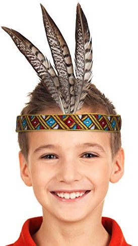 Amosfun Feder-Stirnband, indisches Kopfschmuck, einfaches Kostüm, Kopfbedeckung, Federfrisur, Party, Haarband für Frauen Mädchen Damen