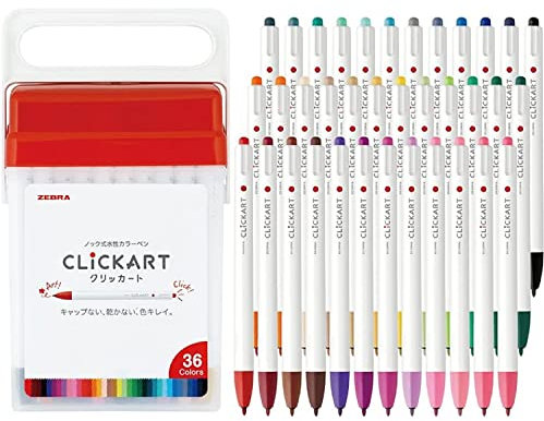 Zebra WYSS22-36C-N Clickart Marker auf Wasserbasis, 36 Farben, inklusive Etui