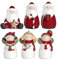 LEONARDO HOME Natale Weihnachtsfiguren 6er Set, Weihnachtsmänner Nikoläuse Engel Xmas, festliche Weihnachts- Deko, 6 Stück, weiß rot gold, 10 cm 034864