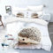 MUCXBE Bettbezug Set 3 Teilig 135x200cm Microfaser Bettwäsche-Set Mit Reißverschluss Tier-Igel-Print Atmungsaktive Bettbezug Inkl 2 Kopfkissenbezug Für Jugendliche Kinder Schlafzimmer