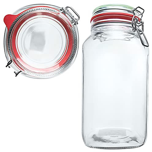 Einmachglas mit Bügelverschluss 2500ml 2,5l | EDEL KRAUT - Premium Einweckglas Bügelglas Drahtbügelglas Vorratsglas - Glas aus deutscher Glashütte - mason jar - Marmeladenglas