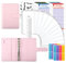 TOYESS 30Pcs Classeur Budget Set Pour Budget Planner, Classeur A6 en PU Cuir avec 12 Enveloppe Budget Zippées Transparentes, 12 Feuilles de Budget Pour Organisateur, Rose