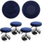 HuaLiSiJi Barhocker Bezug Rund Luxuriöser Stoff, Durchmesser 30-40cm, Rund Dehnbar Knitterfrei Waschbar Staubdicht Hocker Bezug (4 PCS Navy blau)