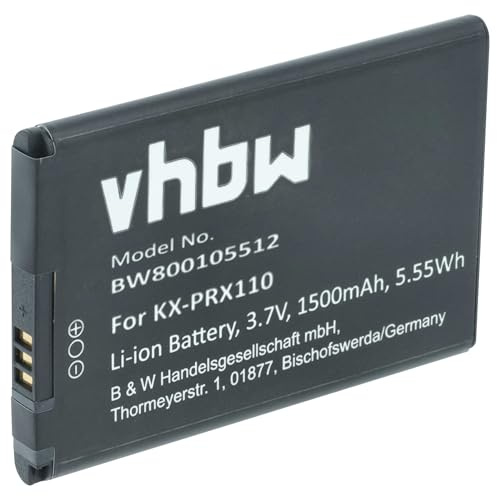 vhbw Akku Ersatz für Panasonic KX-PRA10 | KX-PRA10EX für schnurlos Festnetz Telefon (1500mAh, 3,7V, Li-Ion)