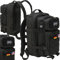 BWuM US Assault Pack Cooper Rucksack + Patch & Flaggen, Größe:Large (50L), Farbe:Schwarz