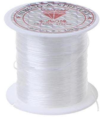 Cordoncino elastico in poliestere elasticizzato per perline trasparente per la creazione di gioielli-bianco
