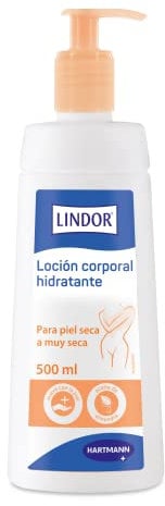 Lindor Skin Loción Corporal, para Piel Irritada y Muy Seca, Emulsión Agua en Aceite, con Dosificador, 500 ml