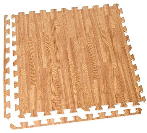 Acan Tradineur - Pack de 4 baldosas de Goma eva, Grosor de 1 cm, Esterilla, Puzzle para Suelo de Gimnasio, Fitness, Yoga, Alfombrilla de protección Espuma (Imitación Madera, 62 x 62 cm)