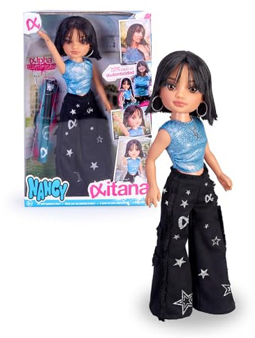 Nancy - Aitana, Puppe wie die Sängerin, Kurze braune Haare und Pony, Alpha-Ära der Babys, mit authentischem Zubehör und Details, Kinder ab 3 Jahren, Berühmt (NAC60000)