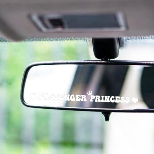 JINGIHE 4 Packung Passagier Princess Auto Parts, Vinyl Passagierprinzessin AufkleberRose Herzförmig Stern Krone Netter Fahrzeugspiegelaufkleber, Fenster Rückspiegel Frauenauto -Dekoration (Weiss)